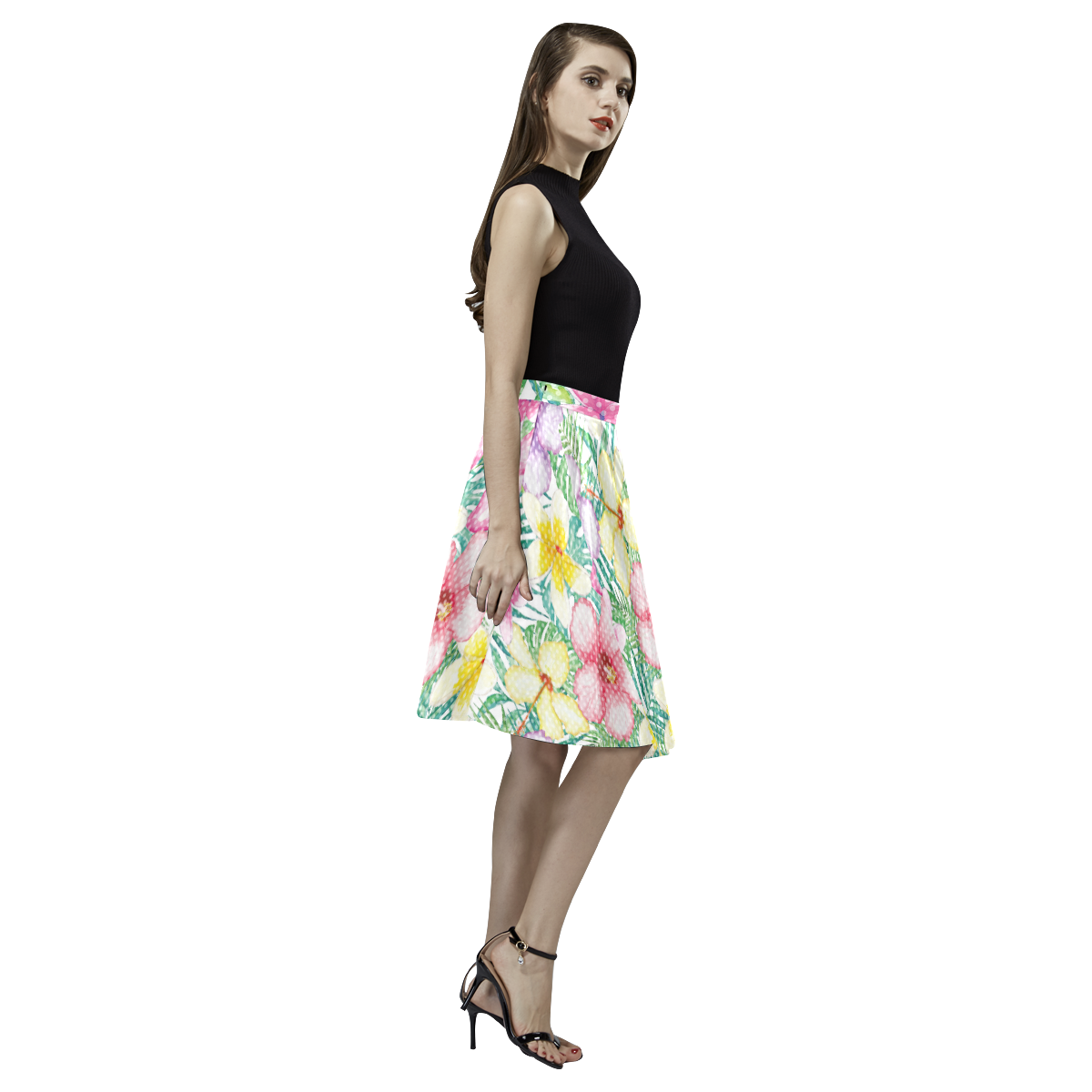 Tropics1 Melete Pleated Midi Skirt (Model D15)