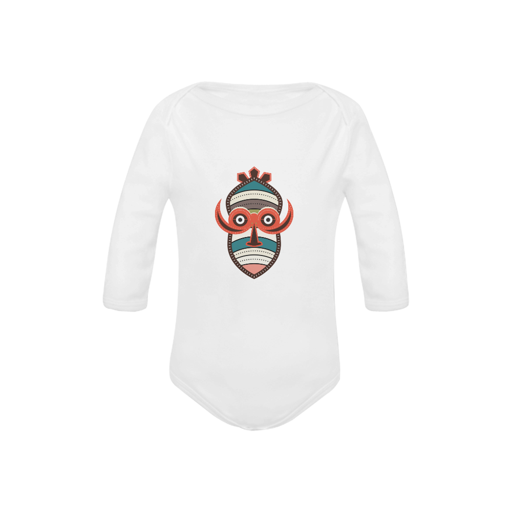 African Authentic Tribal Art Baby Powder Organic Long Sleeve One Piece (Model T27)