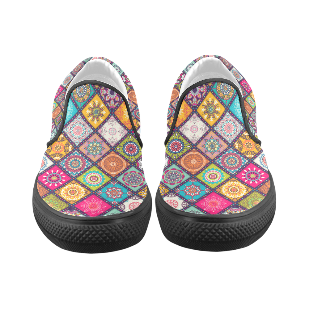 Mandala Women's Slip-on Canvas Shoes (Model 019)