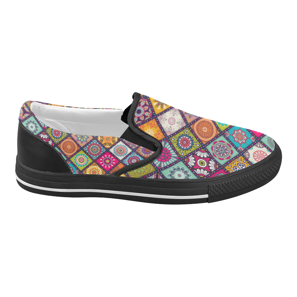 Mandala Women's Slip-on Canvas Shoes (Model 019)