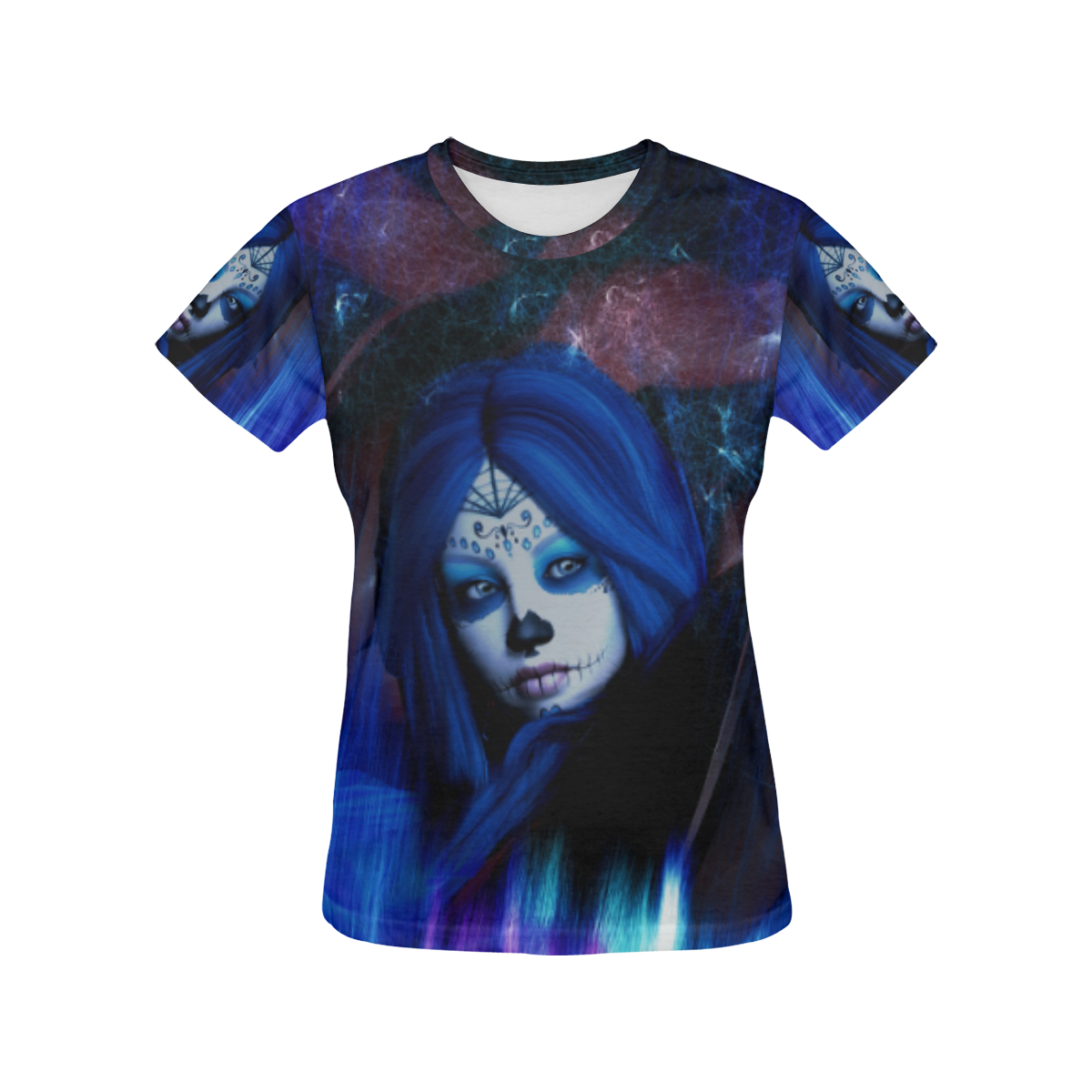 Sugar Skull Girl All Over Print T-Shirt for Women (USA Size) (Model T40)