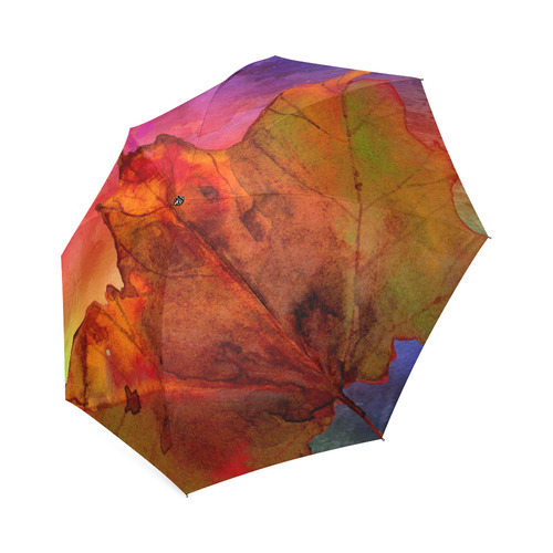 Autumn Fall Leaves watercolor Foldable Umbrella (Model U01)