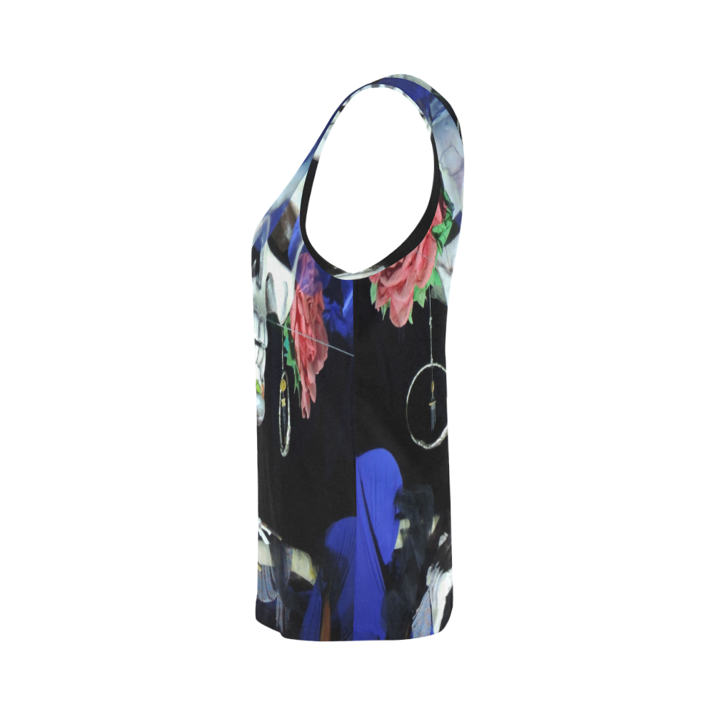 Sugar Skull and Roses All Over Print Tank Top for Women (Model T43)