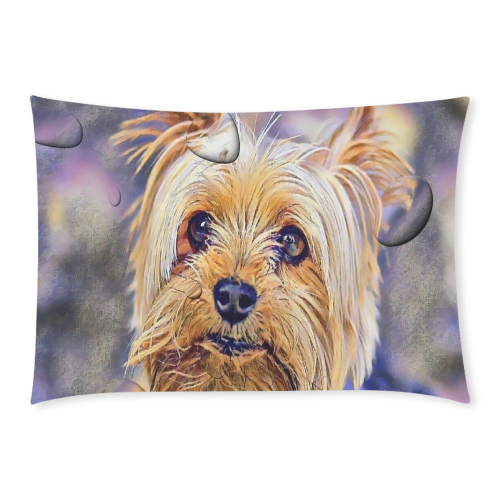 Yorkshire Terrier Popart Drops by Nico Bielow Custom Rectangle Pillow Case 20x30 (One Side)