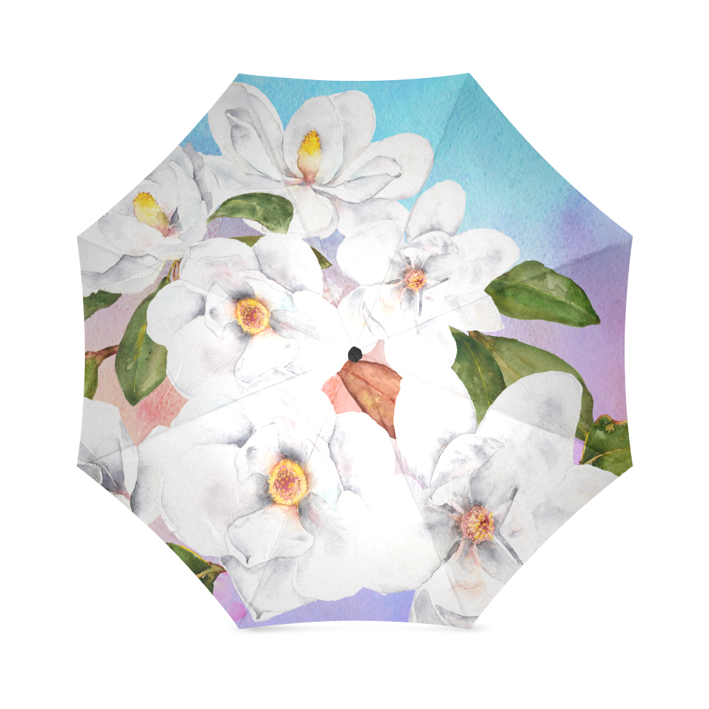 Magnolia Floral watercolor Foldable Umbrella (Model U01)