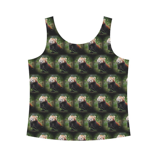 cute animal drops - red panda by JamColors All Over Print Tank Top for Women (Model T43)