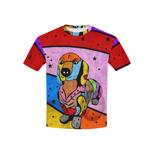 Dachshund by Nico Bielow Kids' All Over Print T-shirt (USA Size) (Model T40)