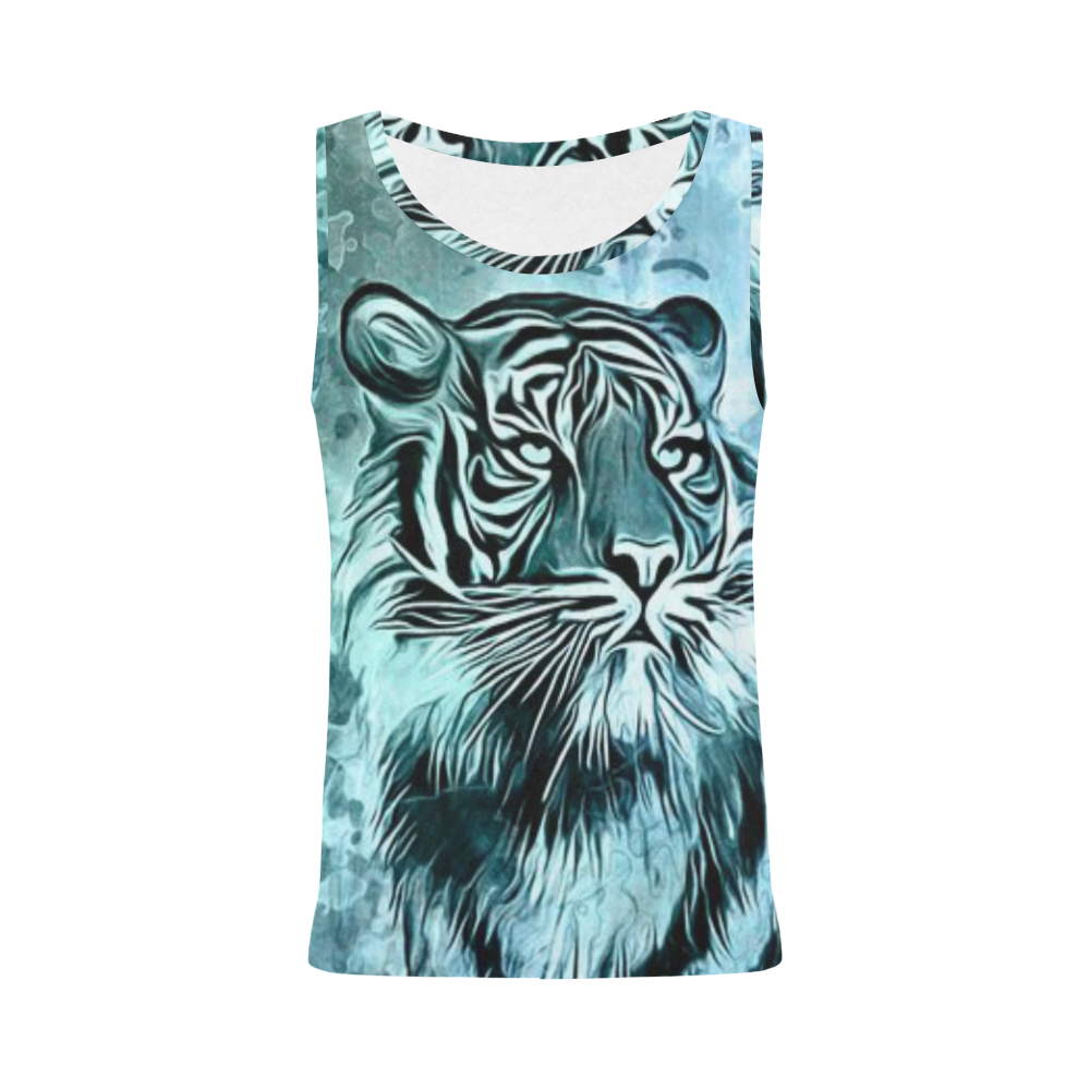 Watercolor Tiger All Over Print Tank Top for Women (Model T43)
