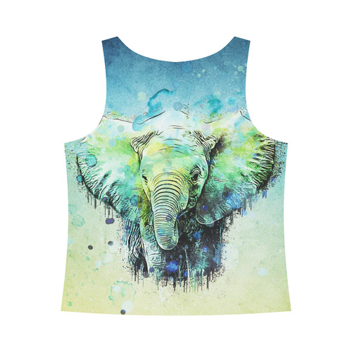 watercolor elephant All Over Print Tank Top for Women (Model T43)
