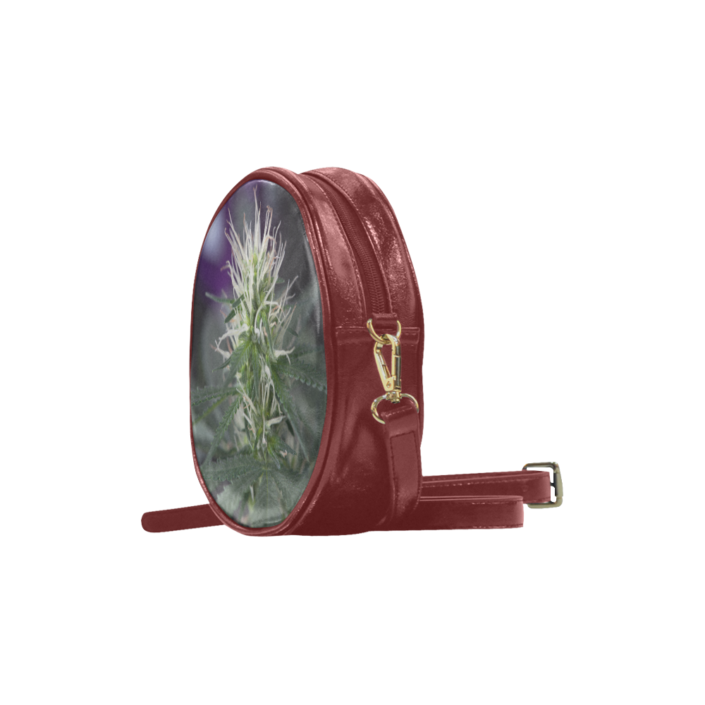 Female Cannabis Flower Round Sling Bag (Model 1647)