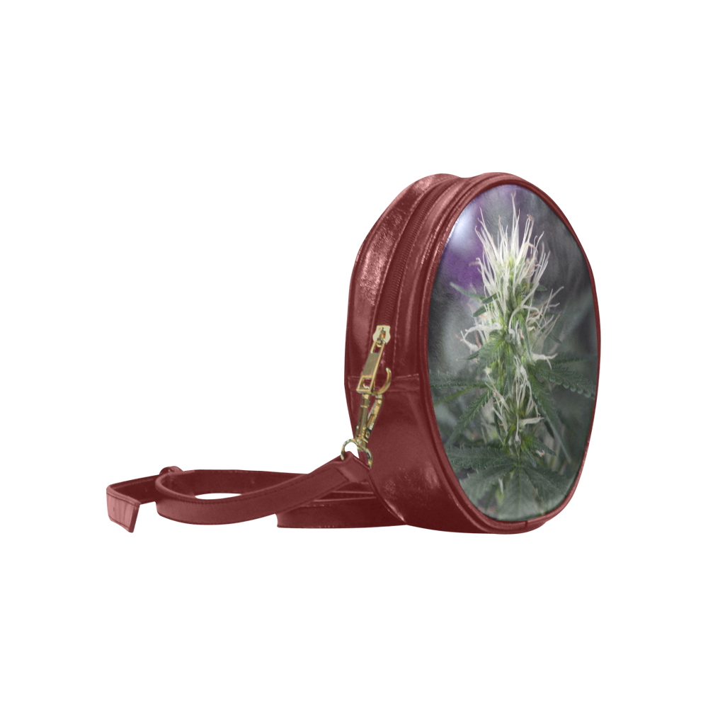 Female Cannabis Flower Round Sling Bag (Model 1647)