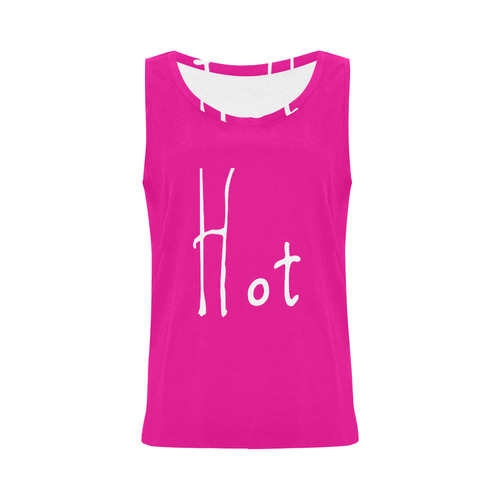Hot Pink All Over Print Tank Top for Women (Model T43)