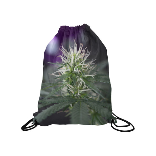 Female Cannabis Flower Medium Drawstring Bag Model 1604 (Twin Sides) 13.8"(W) * 18.1"(H)