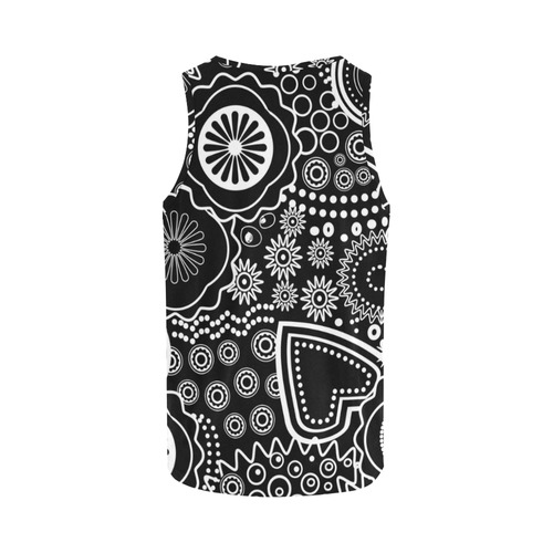 black and white All Over Print Tank Top for Women (Model T43)