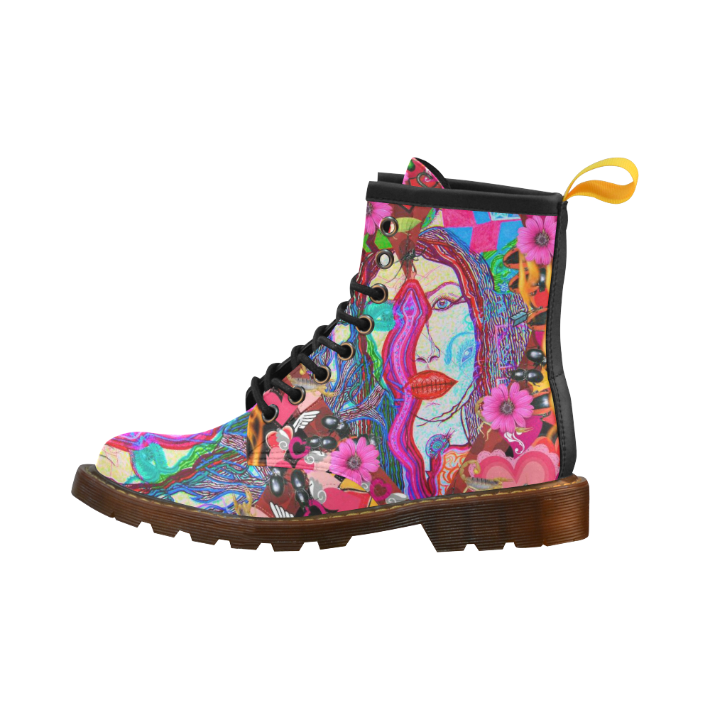 Psychedelic Alyce High Grade PU Leather Martin Boots For Women Model 402H