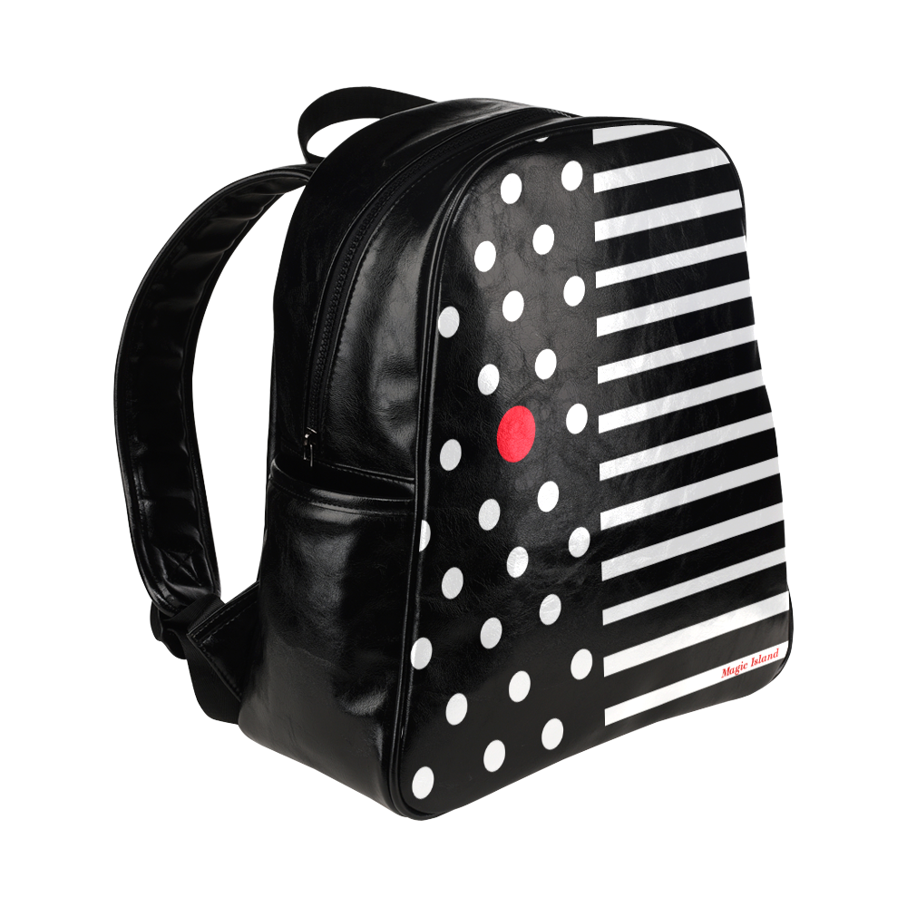 Red Dot. Inspired by the Magic Island of Gotland. Multi-Pockets Backpack (Model 1636)