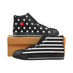 Red Dot. Inspired by the Magic Island of Gotland. Men’s Classic High Top Canvas Shoes /Large Size (Model 017)