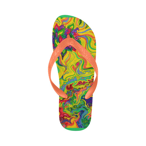 Swampy Garden Art flip flops Flip Flops for Men/Women (Model 040)