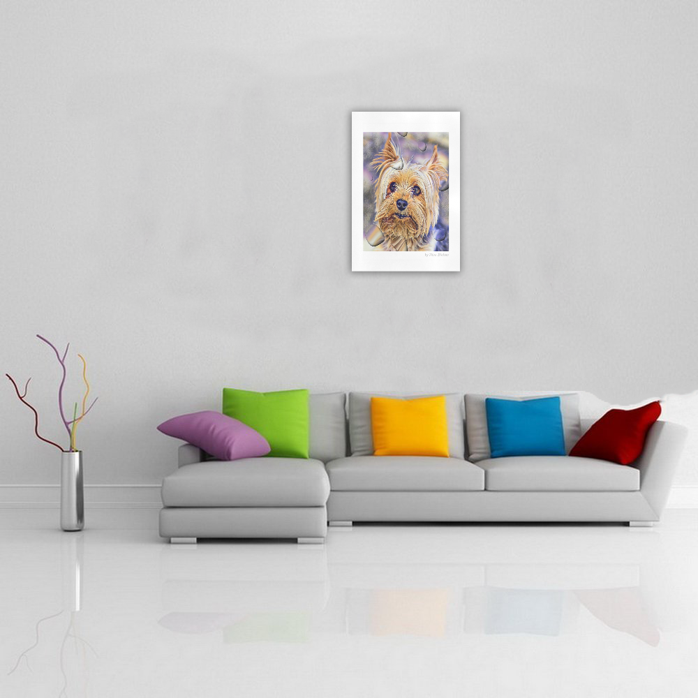 Yorkshire Terrier Popart Drops by Nico Bielow Art Print 19‘’x28‘’