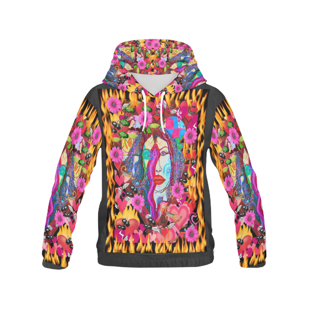 Psychedelic Alyce All Over Print Hoodie for Women (USA Size) (Model H13)