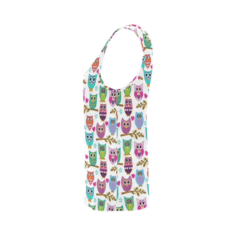 happy owls All Over Print Tank Top for Women (Model T43)