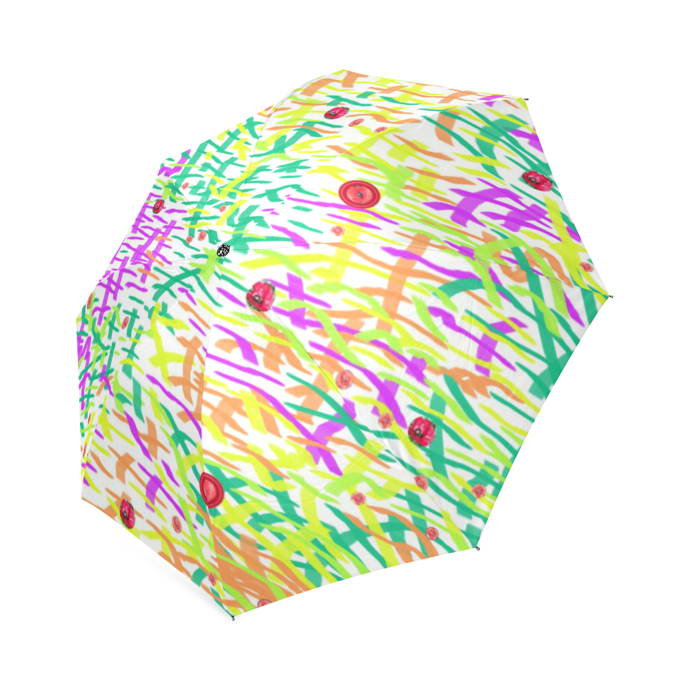 GrassWorld Art with Poppies Umbrella Foldable Umbrella (Model U01)
