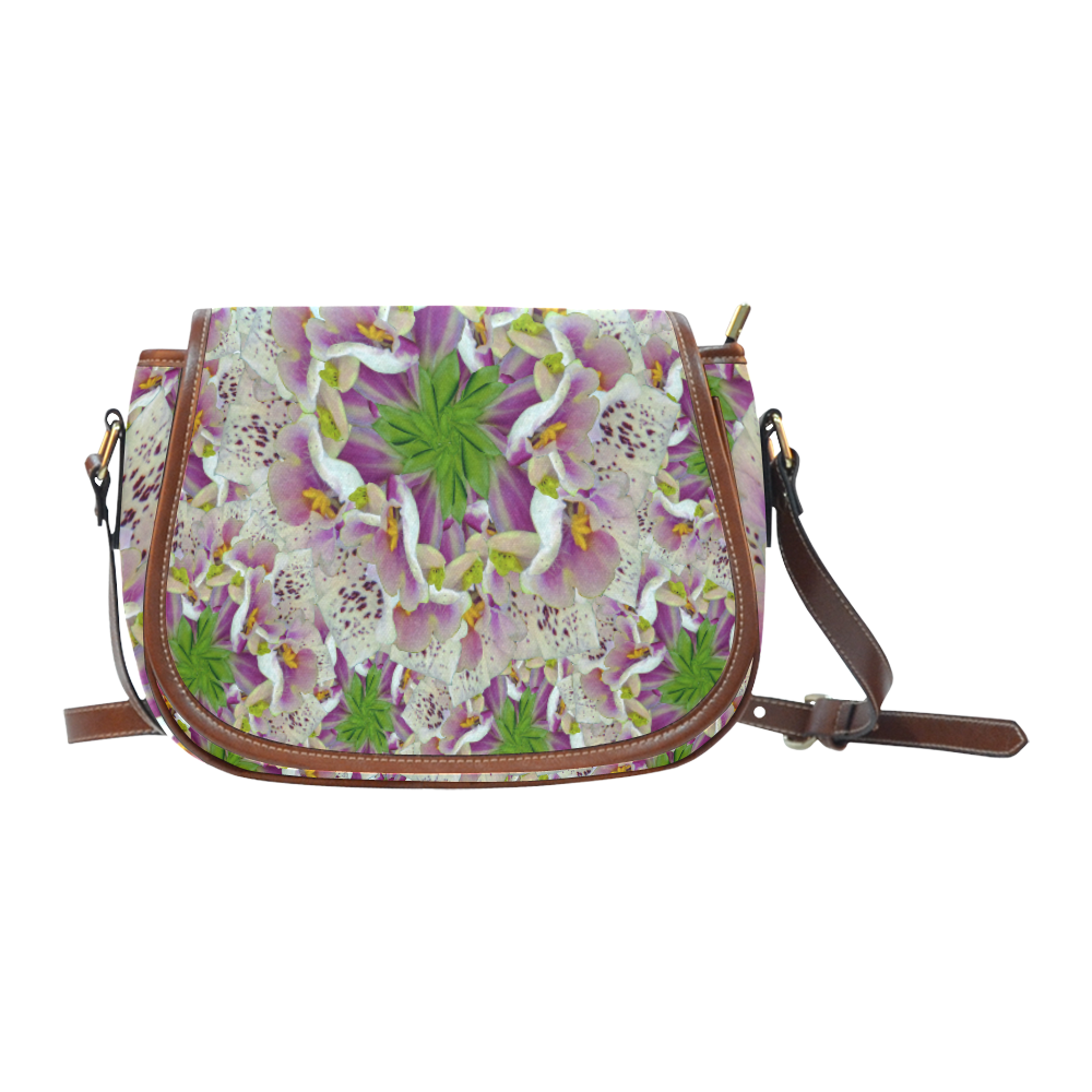 Digitalis Purpurea Flora Saddle Bag/Large (Model 1649)