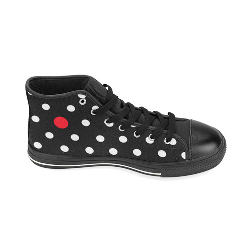 Red Dot. Inspired by the Magic Island of Gotland. High Top Canvas Shoes for Kid (Model 017)