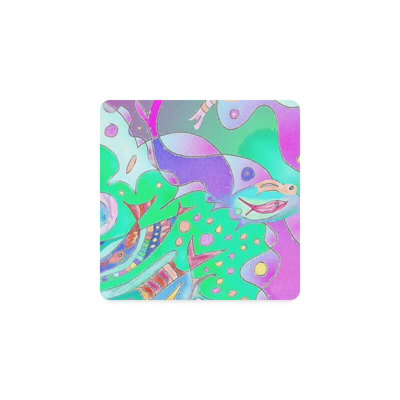 Whale and Tails Art Coaster Square Coaster
