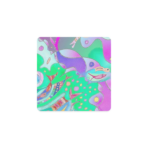 Whale and Tails Art Coaster Square Coaster