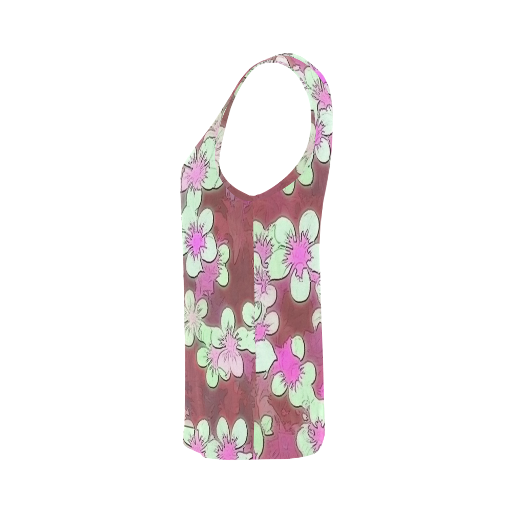 lovely floral 29 B by FeelGood All Over Print Tank Top for Women (Model T43)