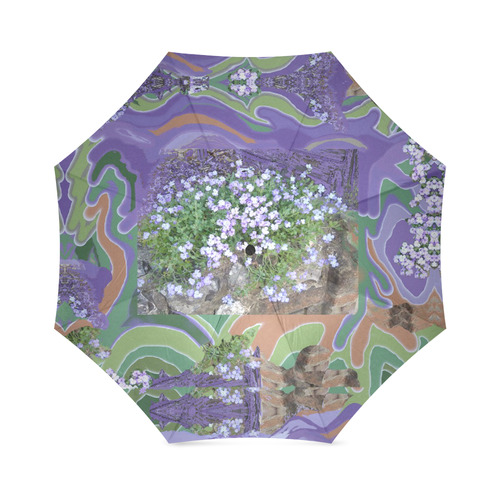 Purple Flower Photo Art Umbrella Foldable Umbrella (Model U01)