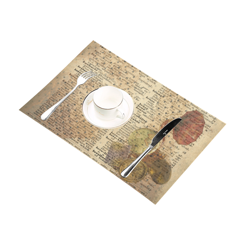 Brown Book Ephemera Placemat 12’’ x 18’’ (Set of 6)