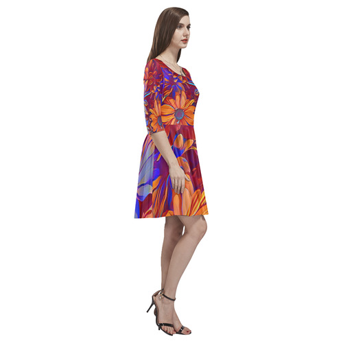 Amazing Floral 27 A by FeelGood Tethys Half-Sleeve Skater Dress(Model D20)