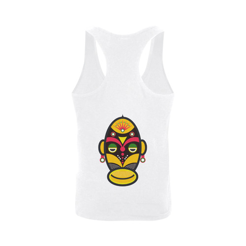 African Traditional Tribal Mask Illustration Plus-size Men's I-shaped Tank Top (Model T32)