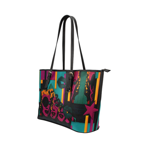 Pop Art Bag Leather Tote Bag/Large (Model 1651)