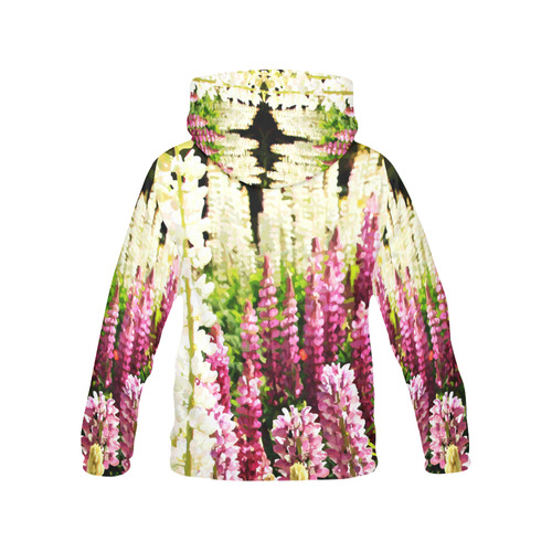 Watercolor Floral Flower Garden All Over Print Hoodie for Women (USA Size) (Model H13)