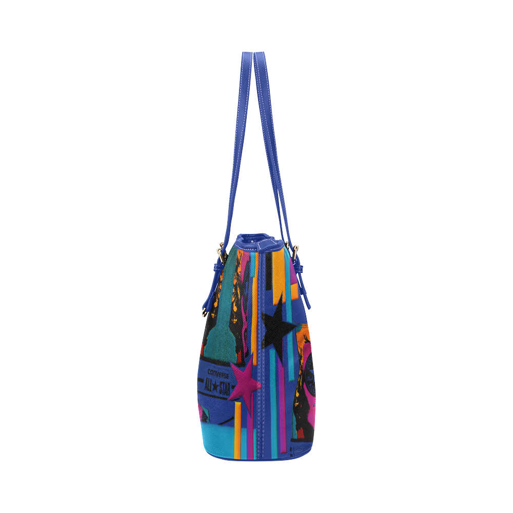 Pop Art Bag Leather Tote Bag/Large (Model 1651)