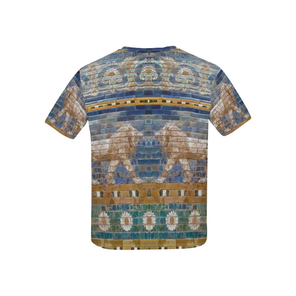 Two Lions And Daisis Mosaic Kids' All Over Print T-shirt (USA Size) (Model T40)