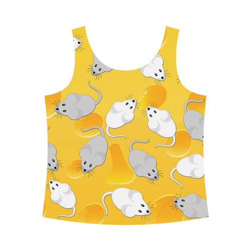 mice on cheese All Over Print Tank Top for Women (Model T43)