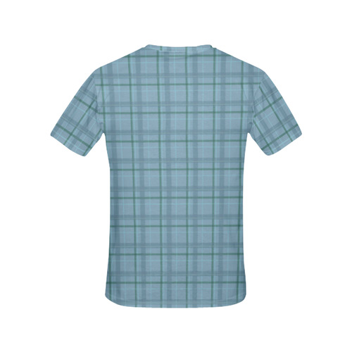 Blue tartan 008 VAS2 All Over Print T-Shirt for Women (USA Size) (Model T40)