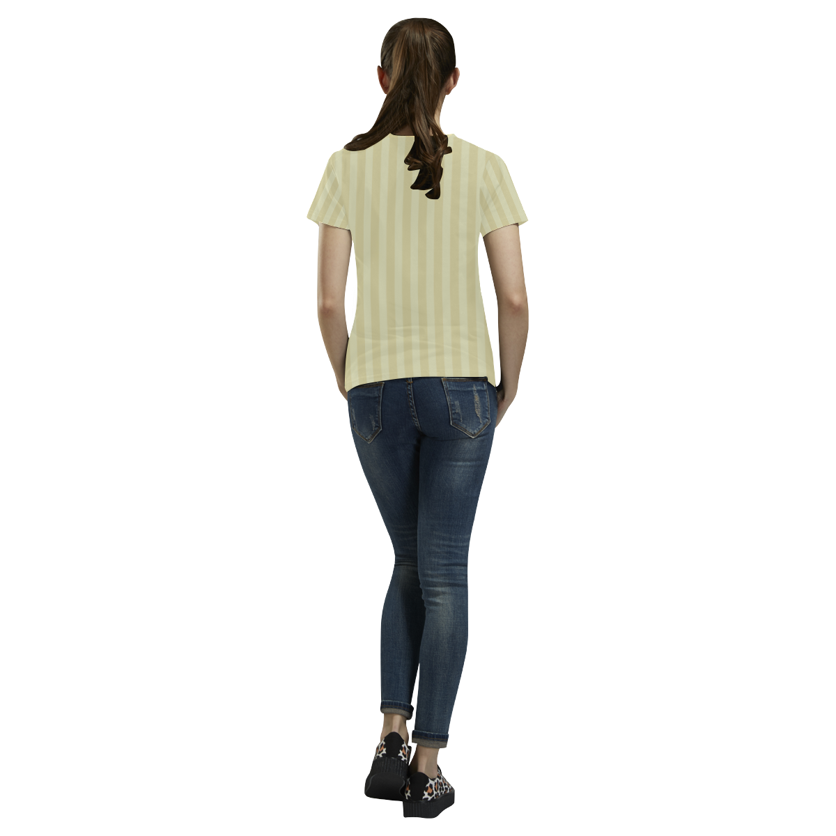 Beige stripes VAS2 All Over Print T-Shirt for Women (USA Size) (Model T40)
