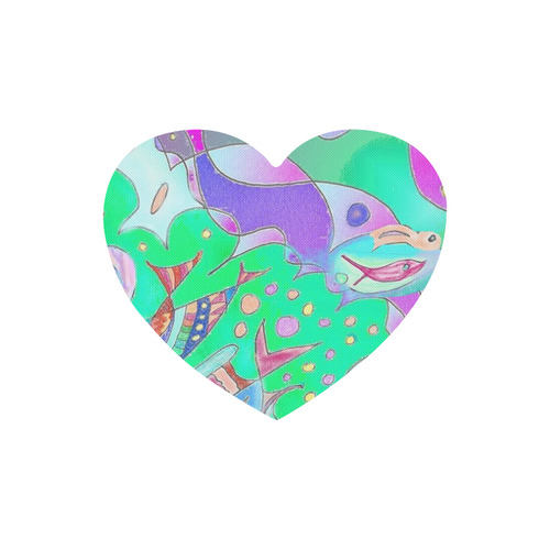 Whale and Tails Art MousePad Heart-shaped Mousepad