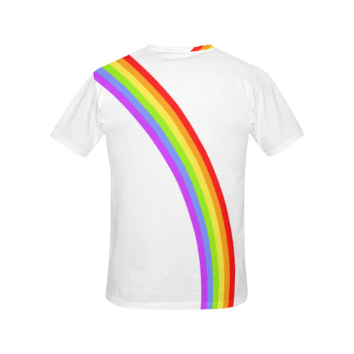 Rainbow on white VAS2 All Over Print T-Shirt for Women (USA Size) (Model T40)