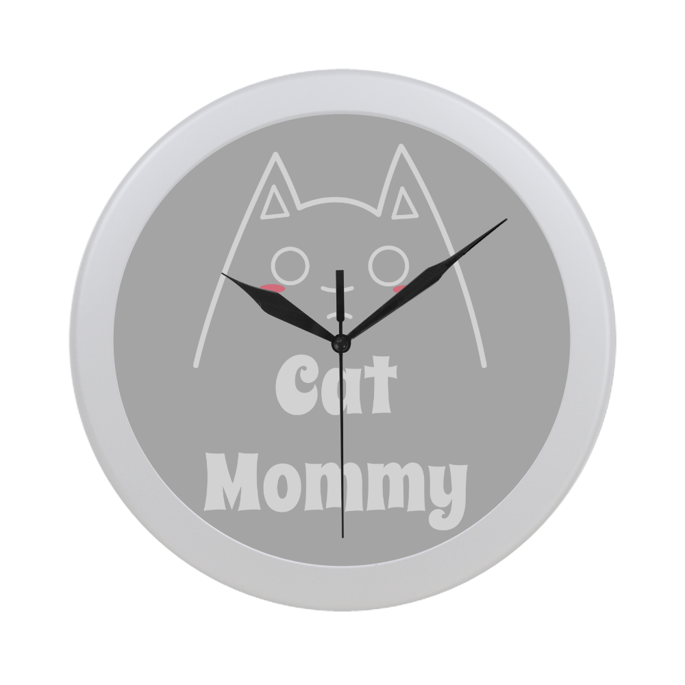 Love My Cat Mommy Circular Plastic Wall clock