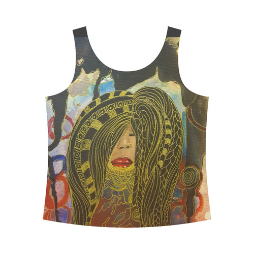 Abstract Lady All Over Print Tank Top for Women (Model T43)