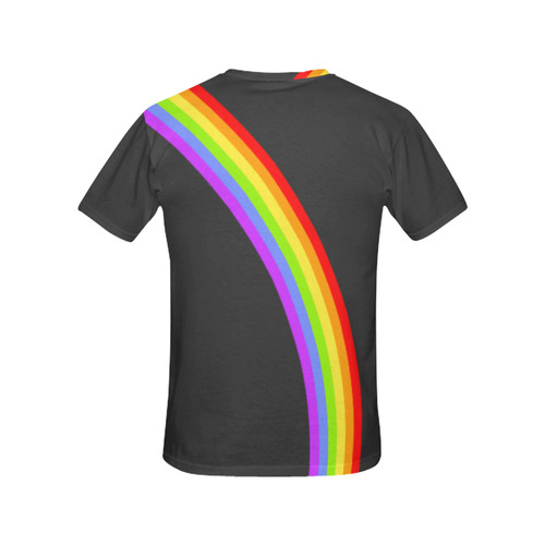 Rainbow on black VAS2 All Over Print T-Shirt for Women (USA Size) (Model T40)