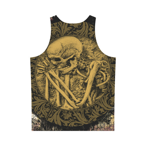 The skeleton in a round button with flowers All Over Print Tank Top for Men (Model T43)