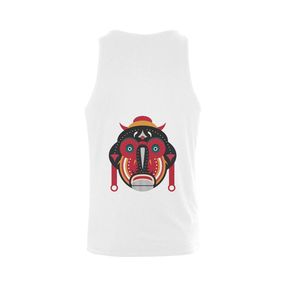 Ethnic African Tribal Art Illustration Men's Shoulder-Free Tank Top (Model T33)