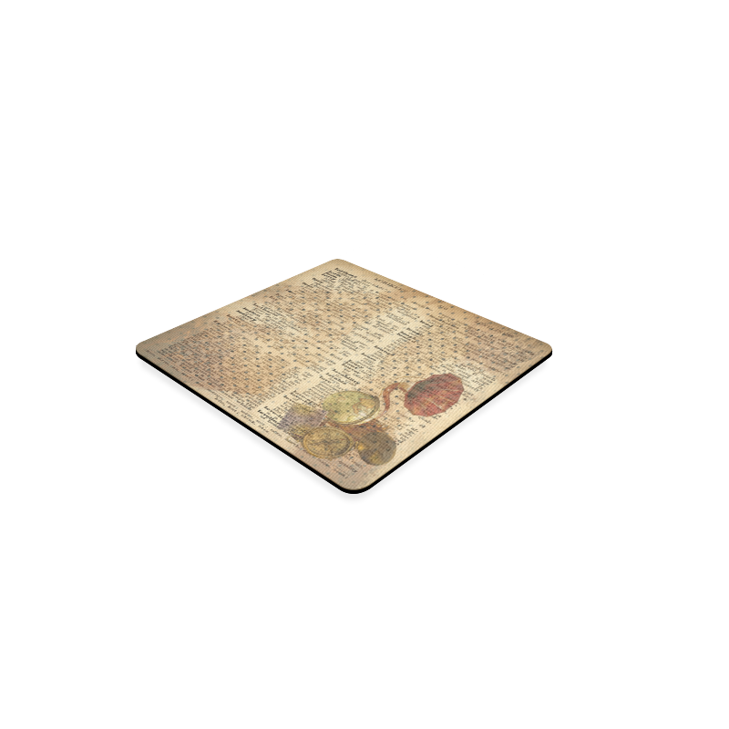 Brown Book Ephemera Square Coaster